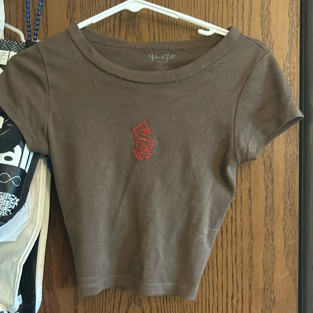 brown john galt (brandy melvile) waist length t shirt